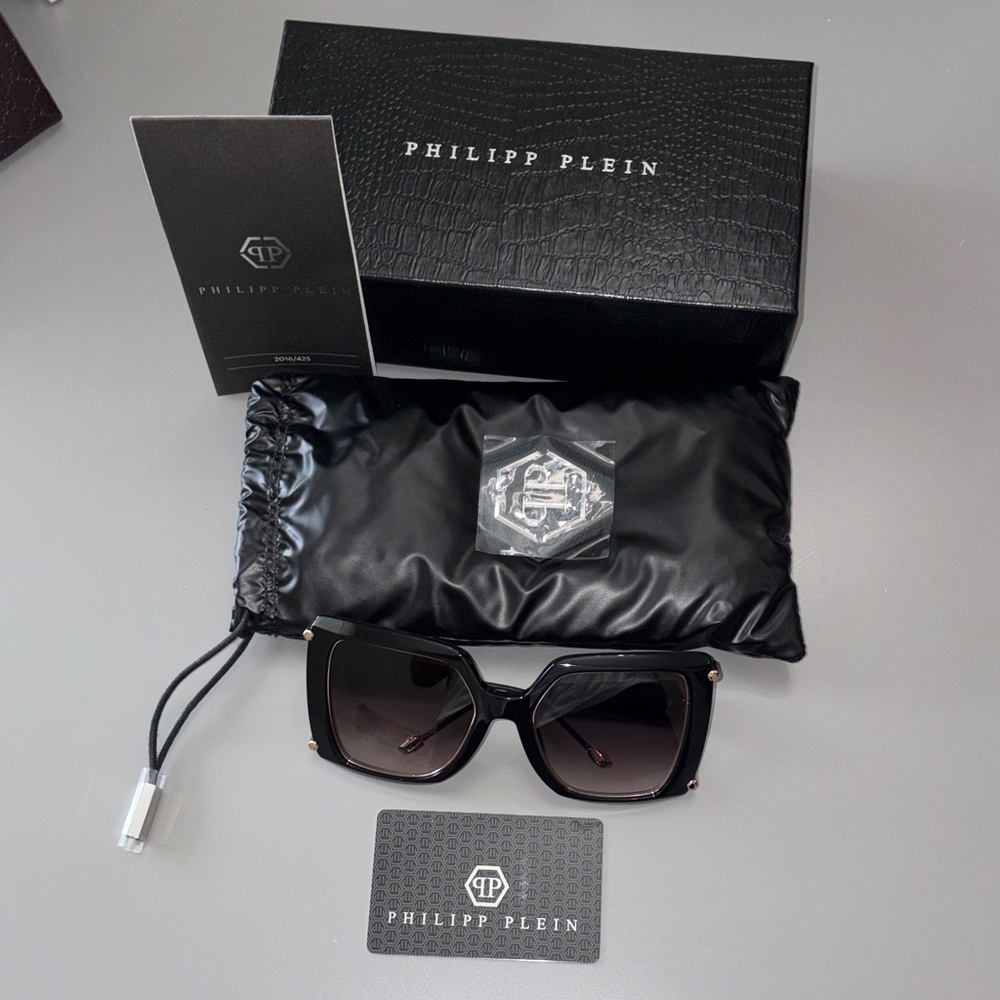 Philipp Plein Black Designer Sunglasses